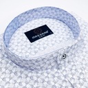 Elegantná vizitková modrá pánska košeľa na stojačiku s lycrou SLIM-FIT Značka Massaro