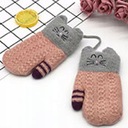 Cat Knitted Detské rukavice s jedným prstom Dominujúca farba viacfarebná