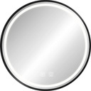 MMJ Подвесное зеркало со светодиодной подсветкой, 70 см, черная рама, круглое с подсветкой