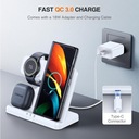 Быстрое беспроводное индуктивное зарядное устройство 3in1 QI для Samsung S24 S23 S22 QC