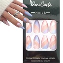 PAZNOKCIE SZTUCZNE TIPSY MIGDAŁ KOLOROWE PASTELOWE SWIRL SAMOPRZYLEPNE 24