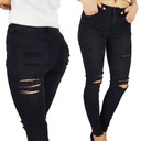 ELASTYCZNE SPODNIE DAMSKIE RURKI - JEANS - DZIURY