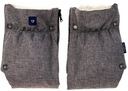 Муфтовые перчатки двухсекционные, шерсть, меланж, серый