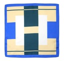 Нагрудный платок васильково-бежевого цвета с геометрическим узором