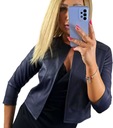 Женский пиджак, темно-синее болеро, куртка из экокожи, размер (36-50) 38