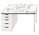 Коврик защитный для стола Ikea 105х50 белые кольца