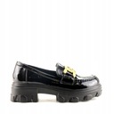 ЖЕНСКИЕ ХИТ-МОКАСИНЫ С ЦЕПОЧКОЙ 16370 ЧЕРНЫЕ ЛАК 40