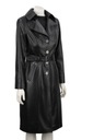 Čierny Dámsky kožený kabát klasický s remienkom DORJAN KRN450 XS Dominujúca farba čierna