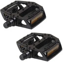 PEDAŁY ROWEROWE ALUMINIOWE PLATFORMOWE Z ODBLASKAMI DO ROWERU CZARNE 2szt