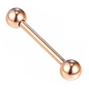 СЕРЬГА-ЯЗЫК СТАЛЬ 316L РОЗОВАЯ. ЗОЛОТО 1,6/12/5 мм