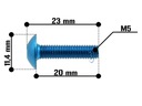 5 х АЛЮМИНИЕВЫЕ ВИНТЫ ОБТЕКАТЕЛЯ M5 СИНИЕ винты