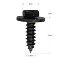 10X TORNILLO DE MONTAJE REMACHE PERNO PROTECCIÓN CUBREPASO PARAGOLPES PLACA NEGRO 5,5X19 