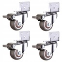 ПОВОРОТНОЕ МЕБЕЛЬНОЕ КОЛЕСО FI 32 Silver С ТОРМОЗОМ