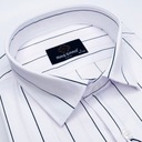 Elegantná biela PREMIUM pánska košeľa s pruhovanou lycrou SLIM-FIT Veľkosť M