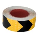 СВЕТООТРАЖАЮЩАЯ ПРЕДУПРЕЖДАЮЩАЯ ЛЕНТА С КЛЕЙКОЙ 50мм x 25м ЖЕЛТАЯ - ЧЕРНАЯ ГРУЗОВИК ГРУЗОВИК