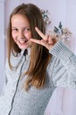 Dievčenský rozopínateľný sveter šedý 122 Rukáv dlhý rukáv