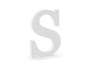 ДЕРЕВЯННАЯ БУКВА S БЕЛАЯ 14X20 СМ.