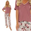 Женская вискозная пижама с кружевом De Lafense Finess 720 роз ягода L 40