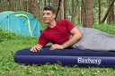Односпальный надувной матрас из велюра BESTWAY 67001, 188x99x22 см + насос