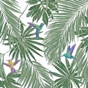 ОБОИ ЛИСТЬЯ, ПТИЦЫ, ПОПУГАИ, ВИНИЛ НА НЕПОЛЕВОМ