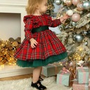 Elegancka sukienka świąteczna w kratkę z kokardą tiul falbanki Marka Inna marka
