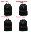 Školský batoh pre mládež čierny s vreckom Vzor Poľský Výrobca Grafika Farba čierna