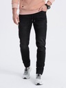 Pánske džínsové jogger nohavice s prešívaním čierne V3 OM-PADJ-0113 S Model OM-PADJ-0113