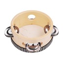 4 Inch Wooden Hand Tambourine with Metal Single Stan opakowania oryginalne