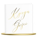 Гламурная свадебная гостевая книга с зеркальной золотой надписью и белым золотом