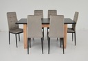 Stół rozkładany i 6 krzeseł tapicerowanych WELUR Kształt blatu prostokątny