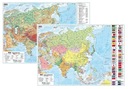 AZJA 2024 MAPA PLANSZOWA PODRĘCZNA PAPIEROWA POLITYCZNA / FIZYCZNA