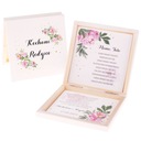 PUDEŁKO DREWNIANE ZAPROSZENIE PROŚBA DLA RODZICÓW ŚLUB WESELE PIWONIE Y3