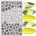 NAKLEJKA SAMOPRZYLEPNA CIENKA LIŚCIE CZARNE BIAŁE