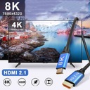 Кабель HDMI 2.1 4K Высокоскоростной кабель 2.0 4K 120 144 Гц 8K 60 Гц FHD eARC 1 м