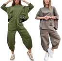 ЭЛЕГАНТНЫЙ ИТАЛЬЯНСКИЙ ХЛОПКОВЫЙ КОМПЛЕКТ СВИТШОТ БРЮКИ OVERSIZE U