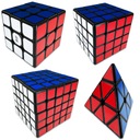 ZESTAW KOSTEK 3X3 + 4X4 + 5X5 + Piramida QiYi ORYGINALNA PROFESJONALNA