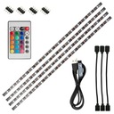 ПОДСВЕТКА ТЕЛЕВИЗОРА RGB СВЕТОДИОДНАЯ ЛЕНТА 4x 50см ПУЛЬТ USB