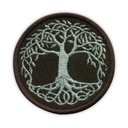 Нашивка «Древо жизни» — черно-серебристая версия с ВЫШИВКОЙ