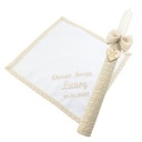 КРЕЩЕННЫЙ НАБОР ДЛЯ КРЕЩЕНИЯ, БЕЛАЯ ОДЕЖДНАЯ ВЫШИВКА, СВЕЧА, ГРАВИРОВОЧНАЯ ШКАТУЛКА