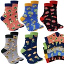 5 х ЖЕНСКИХ НОСКОВ, ХЛОПКОВЫЕ НОСКИ, ВЕСЕЛЫЕ УЗОРЫ, ФРУКТЫ