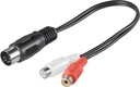 Аудиоадаптерный кабель DIN-штекер 180°/2x Cinch 0,2 м