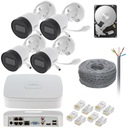 НАБОР IP-МОНИТОРИНГА DAHUA, 4 КАМЕРЫ POE IR30 5MPX