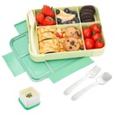LUNCHBOX BENTO BOX КОНТЕЙНЕР 1,3 Л С ОТДЕЛЕНИЯМИ ДЛЯ СОУСА + СТОЛОВЫЕ ПРИБОРЫ