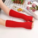 Women Knitted Arm Warmers Gloves Soft Wool Arm Sleeve Long Fingerless Marka bez marki