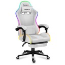 Вращающееся игровое кресло С ПОДНОГКОЙ HUZARO Force 4.7 RGB White