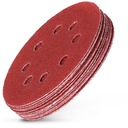 АБРАЗИВНЫЕ ДИСКИ НА ВЕЛКРО 125 мм. P100 ШЛИФОВАЛЬНАЯ БУМАГА С ОТВЕРСТИЯМИ 10 шт.