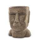 ЦВЕТОЧНЫЙ ГОРШОК С БЕТОННОЙ КРЫШКОЙ ГОЛОВА ЛИЦО СТАТУЯ 16 СМ