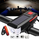 КОМПЛЕКТ СВЕТОДИОДНЫХ ВЕЛОСИПЕДНЫХ ФАР, СОЛНЕЧНАЯ ЗАРЯДКА, ВОДОНЕПРОНИЦАЕМЫЙ, 120 ДБ