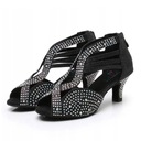 ТАНЦЕВАЛЬНАЯ ТУФЛИ ДЛЯ ЛАТИНО, ЧЕРНЫЕ, С ДЕКОРИРОВАНИЕМ, 6 см