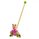 ДЕРЕВЯННАЯ ПОКОЛКА-ТОЛКАЧКА НА КОЛЕСАХ С БУСИСАМИ